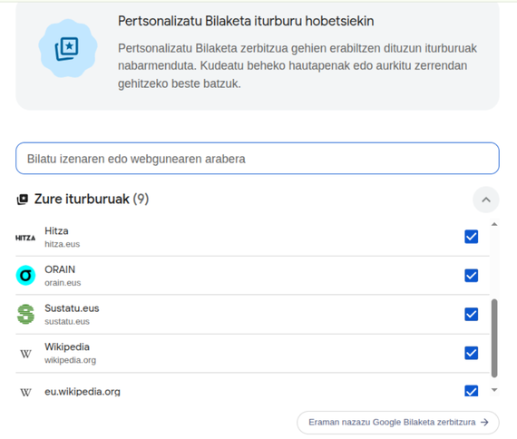 google disregar