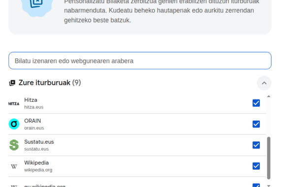 Baliatu Googleren "iturburu-hobespenak" algoritmoa pittin bat gobernatzeko