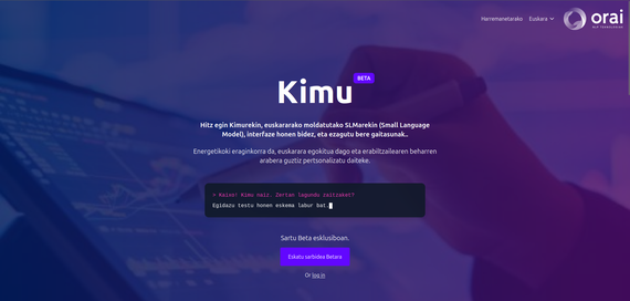Oraik prestatutako Kimuren web interfazea