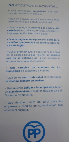 Euskararen kontrako kanpaina simultaneoak Nafarroan