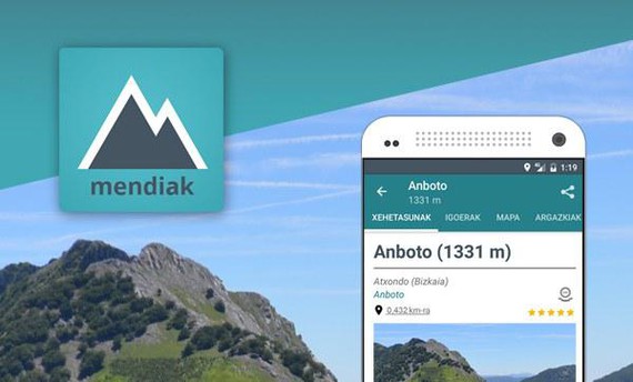 Mendiak aplikazioa 10.000 deskargatara iritsi da, bertsio berrituarekin batera