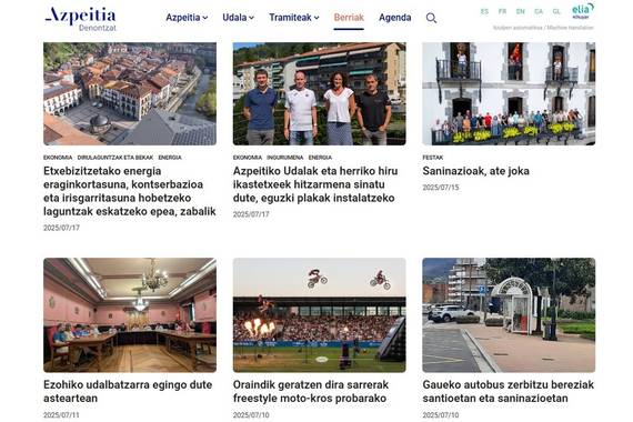 Azpeitiko Udalaren webgunea berritu da