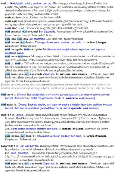 Euskaltzaindiaren Hiztegia Internet bidez kontsultatzeko tutoriala