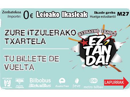 Bizkaibusen aurka protesta egingo dute Leioako ikasleek gaurtik aurrera