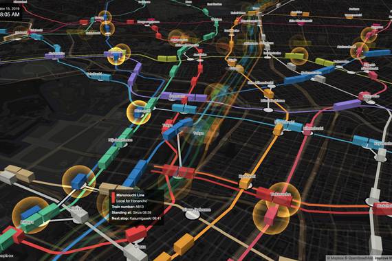 Tokyoko metroa denbora errealeko 3D mapa batean
