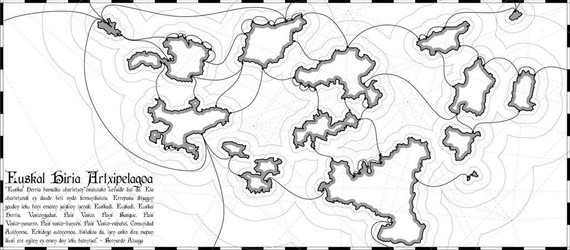 Bernardo Atxagak aipaturiko Euskal Artxipelagoa mapa bihurtuta