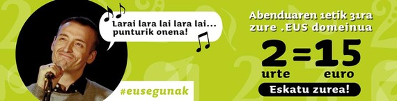 .EUS Egunak! - erregistratu zure .EUS domeinua 2 urterako 15 euroren truke