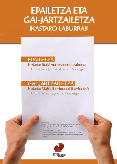 Gai-jartzailetza eta bertso-epailetza ikastaroak denentzat