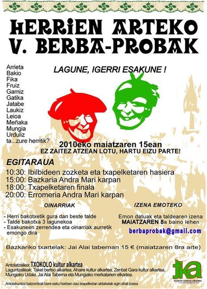 Herrien arteko V. Berba Probak Mungian