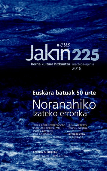 Euskara Batuaren 50 urteak Jakinen gogoetagai