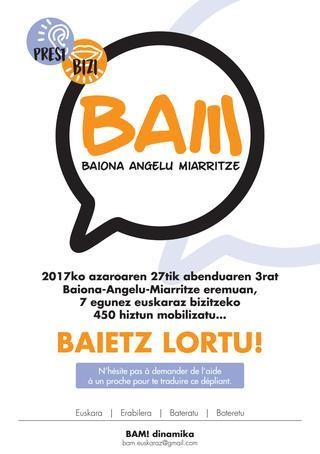 BAM!!! Baionan, Angelun eta Miarritzen 15.000 aukera euskaraz aritzeko!