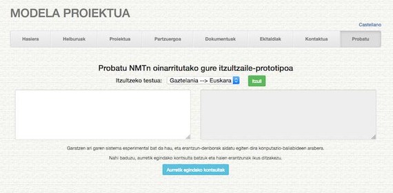 Probatu Modela, euskaraz dakien itzultzaile neuronala