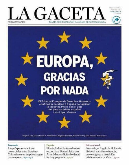 Europa osoa ETA da La Gacetarentzat