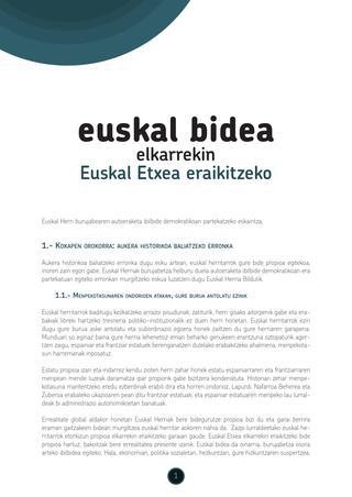 "Euskal Bidea elkarrekin", hauxe da oinarrizko dokumentua