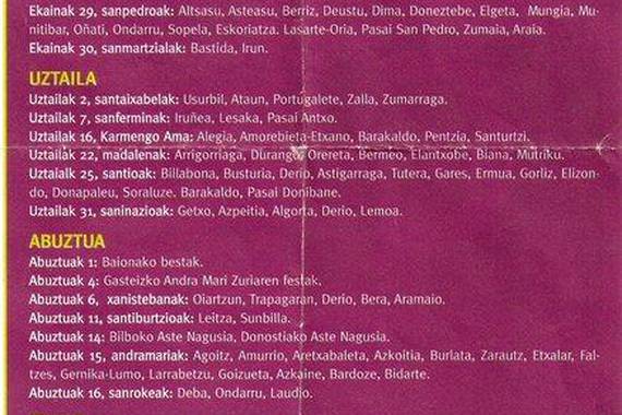 Euskal Herriko udako jaien egutegia