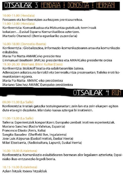 Europako Irrati Komunitarioen I. Foroa: