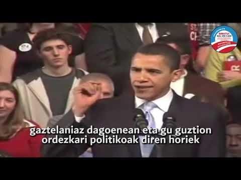 Obamak ere bat egin du "Ez, we can´t" kanpainarekin #EuskarazBiziNahiDut