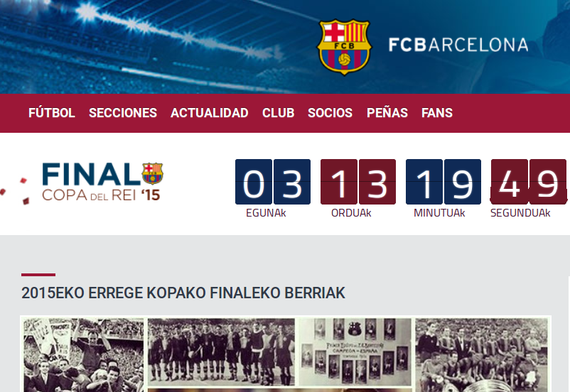 FC Barcelonak euskaraz ere informatzen du Kopako finalaz