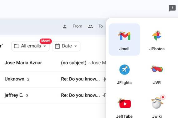Jmail, Jwiki, Jamazon: Epstein artxiboetan arakatzeko parodiazko gune serioak