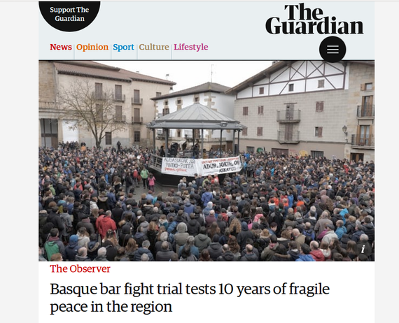 "Basque bar fight", The Guardianen artikulua Altsasuko kasuaz