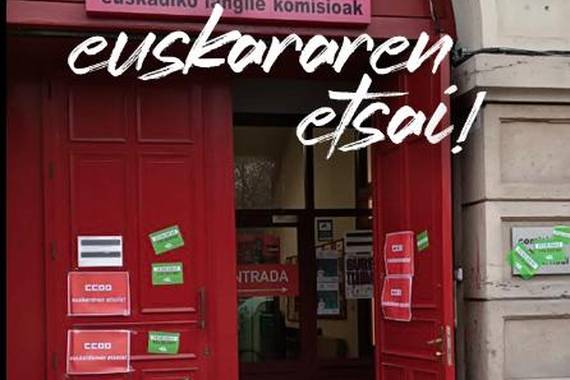 CCOOk mehatxu egin dio EHEri bideo bat Internetetik kendu ezean auzitara eramango dituztela