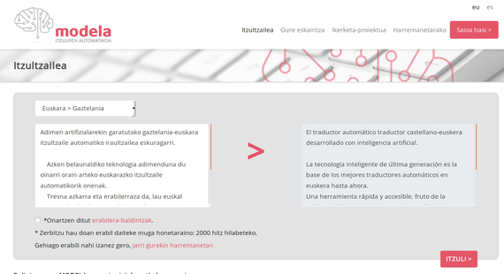 Modela euskarazko itzultzaile automatiko berria aurkeztu dute