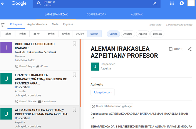 enplegu bila google enplegu bila google
