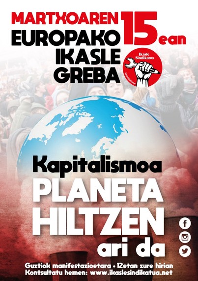 Martxoak 15: klima-aldaketaren aurkako ikasle greba orokorra Europan