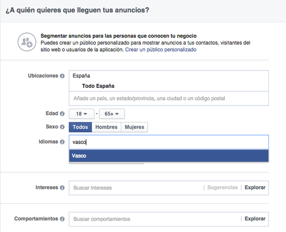 'Target' euskalduna hautatu Facebook-eko orri bateko mezuak zabaltzean