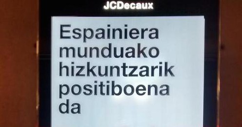 Española, munduko hizkuntzarik positiboena (Bilboko metroaren arabera)