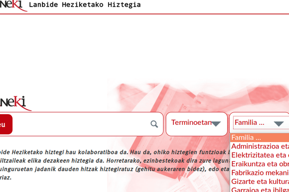 Laneki, lanbide heziketako hiztegia sarean