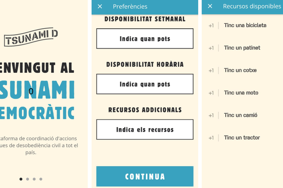 Tsunami D, Kataluniako protesta antolatzeko aplikazioa