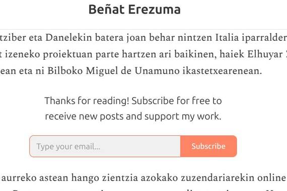 Buletin edo newsletter gehiago euskaraz, horien artean Beñat Erezumarena