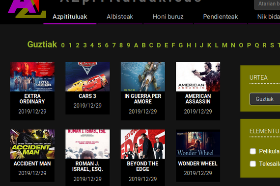 1.200 film baino gehiagoren azpidatziak Azpitituluak.eus webgunean