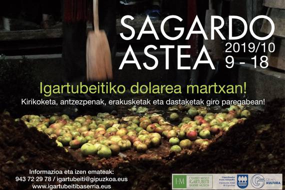 Igartubeiti Baserri Museoak Sagardo Asterik jasangarriena eta irisgarriena ospatuko du 10 egunez
