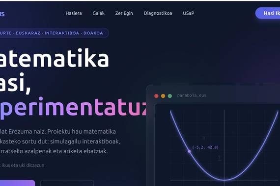 Mate.eus, matematika esperimentatuz ikasteko euskaraz