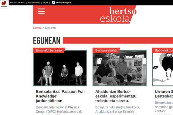 Bertsoeskola.eus webgune berria, baliabideen biltegi bat