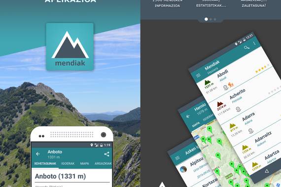 "Mendiak", Euskal Herriko mendien aplikazioa