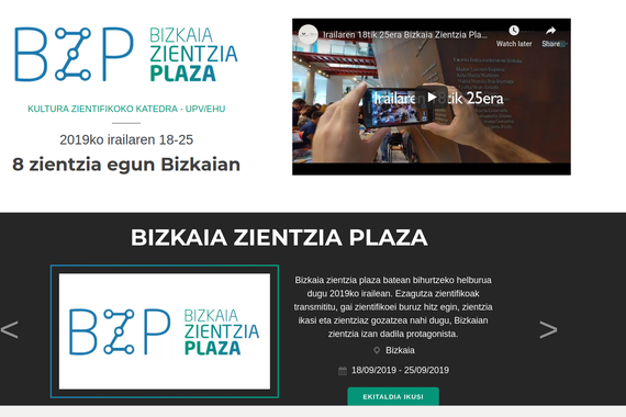 Bizkaia Zientzia Plaza 2019, zientzia dibulgazioaren jaialdia