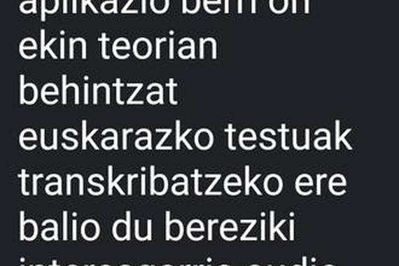 Live Transcribe: euskaraz esan, eta testua transkribatu mugikorrak