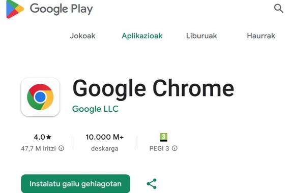 Googlek ez du Chrome edo Android saldu beharko