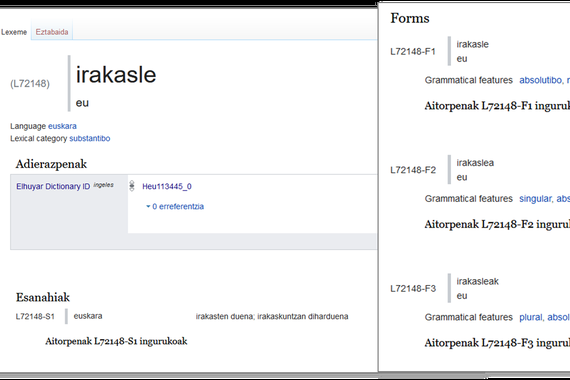 Euskara da Wikidatan esanahi-kopururik handiena duen hizkuntza